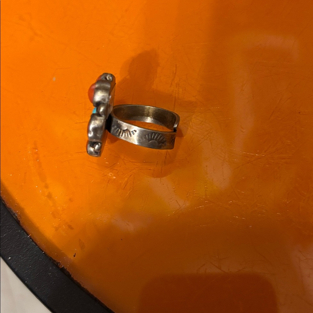 Source Unknown Red And Blue Silver Ring - image 3